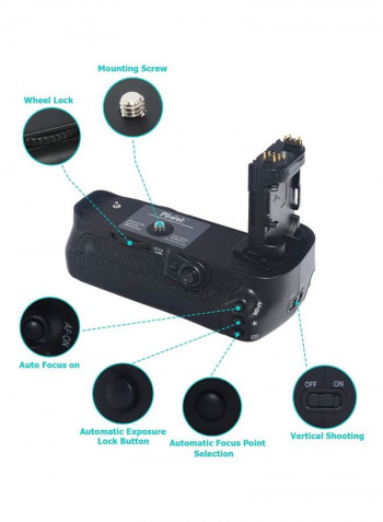 3-Piece Camera Battery Grip Kit For Canon EOS 5D Mark IV Digital SLR Camera Black