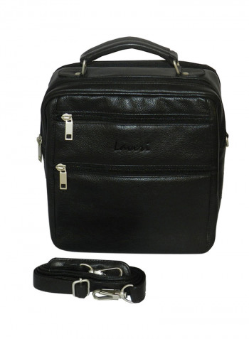 Genuine Leather Designer Crossbody Bag Black