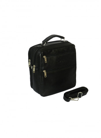 Genuine Leather Designer Crossbody Bag Black