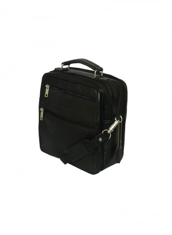 Genuine Leather Designer Crossbody Bag Black