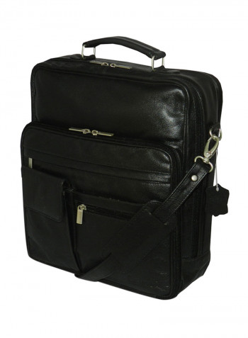 Genuine Leather Designer Crossbody Bag Black