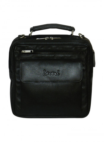 Genuine Leather Designer Crossbody Bag Black