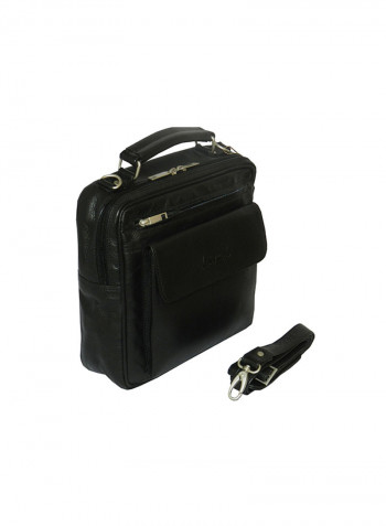 Genuine Leather Designer Crossbody Bag Black
