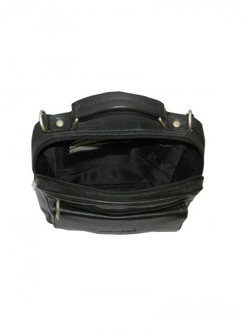 Genuine Leather Designer Crossbody Bag Black