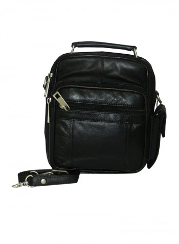 Genuine Leather Designer Crossbody Bag Black