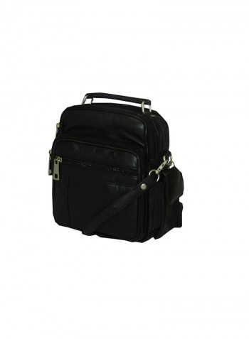 Genuine Leather Designer Crossbody Bag Black