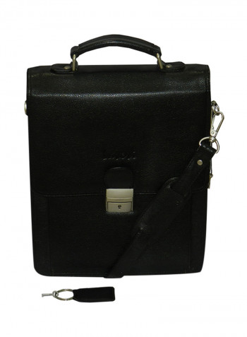 Genuine Leather Designer Crossbody Bag Black