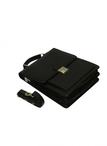 Genuine Leather Designer Crossbody Bag Black