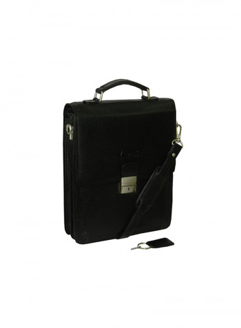 Genuine Leather Designer Crossbody Bag Black