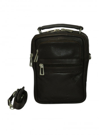 Genuine Leather Designer Crossbody Bag Brown