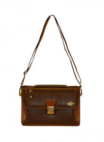 Genuine Leather Designer Crossbody Bag Dark Brown