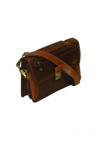 Genuine Leather Designer Crossbody Bag Dark Brown