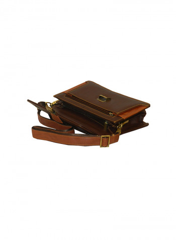 Genuine Leather Designer Crossbody Bag Dark Brown