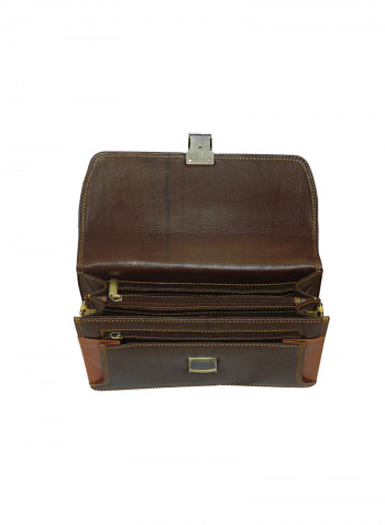 Genuine Leather Designer Crossbody Bag Dark Brown