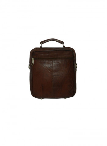 Genuine Leather Designer Crossbody Bag Dark Brown