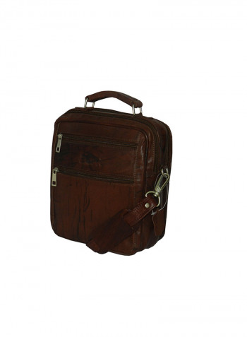 Genuine Leather Designer Crossbody Bag Dark Brown