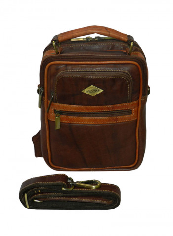 Genuine Leather Designer Crossbody Bag Dark Brown