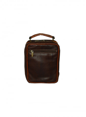 Genuine Leather Designer Crossbody Bag Dark Brown