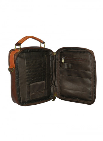 Genuine Leather Designer Crossbody Bag Dark Brown