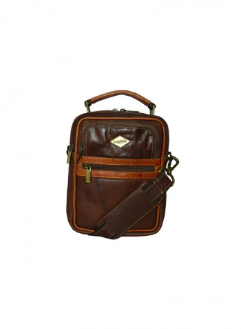 Genuine Leather Designer Crossbody Bag Dark Brown