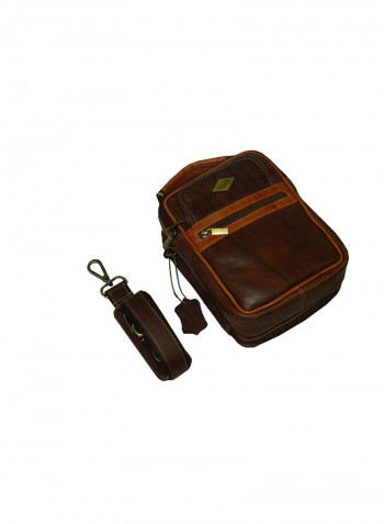 Genuine Leather Designer Crossbody Bag Dark Brown
