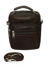 Genuine Leather Designer Crossbody Bag Dark Brown