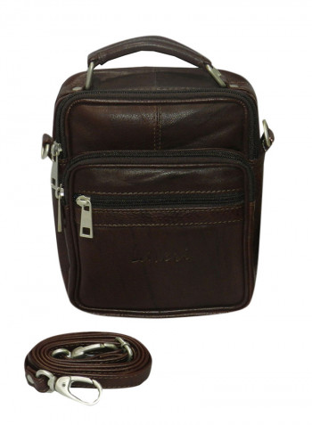 Genuine Leather Designer Crossbody Bag Dark Brown