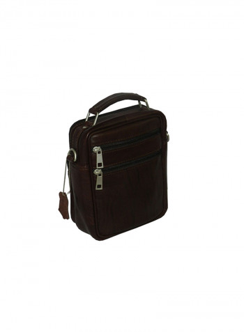 Genuine Leather Designer Crossbody Bag Dark Brown