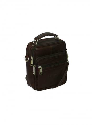 Genuine Leather Designer Crossbody Bag Dark Brown