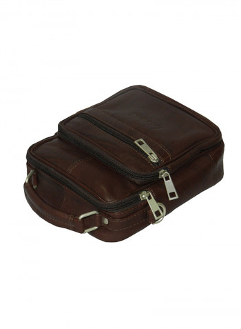 Genuine Leather Designer Crossbody Bag Dark Brown