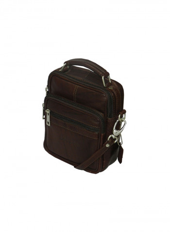 Genuine Leather Designer Crossbody Bag Dark Brown