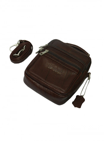 Genuine Leather Designer Crossbody Bag Dark Brown
