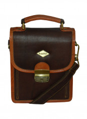 Genuine Leather Designer Crossbody Bag Dark Brown