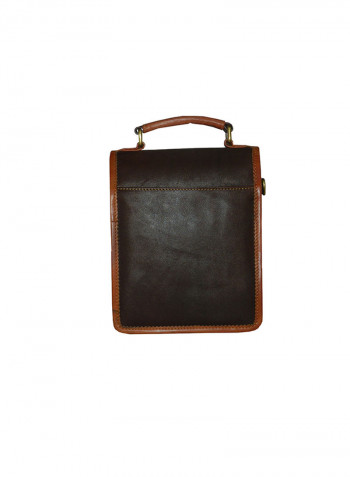 Genuine Leather Designer Crossbody Bag Dark Brown