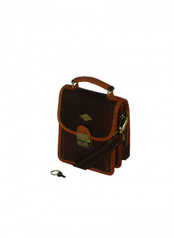 Genuine Leather Designer Crossbody Bag Dark Brown