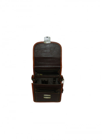 Genuine Leather Designer Crossbody Bag Dark Brown