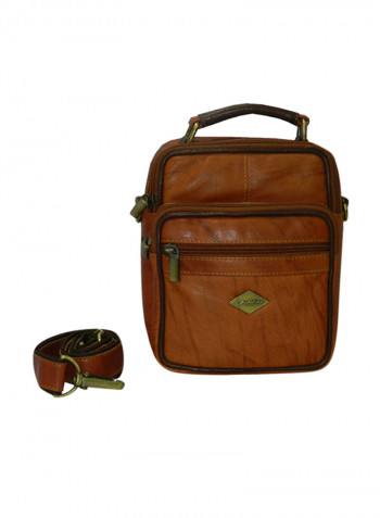 Genuine Leather Designer Crossbody Bag Tan