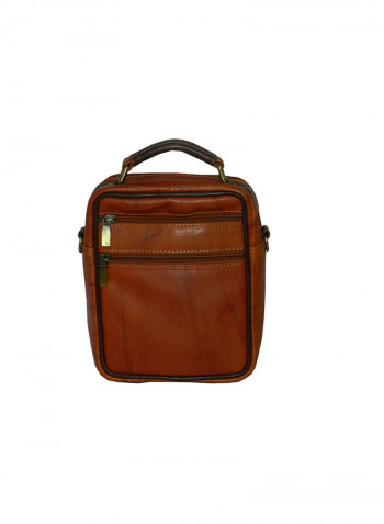 Genuine Leather Designer Crossbody Bag Tan