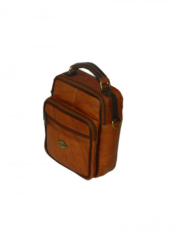 Genuine Leather Designer Crossbody Bag Tan