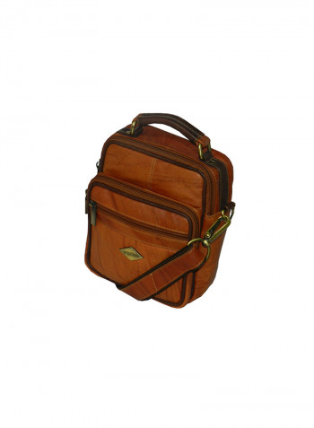 Genuine Leather Designer Crossbody Bag Tan