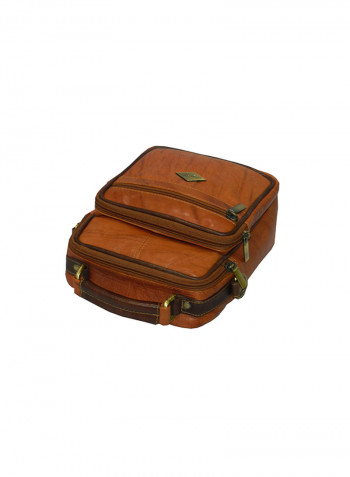 Genuine Leather Designer Crossbody Bag Tan