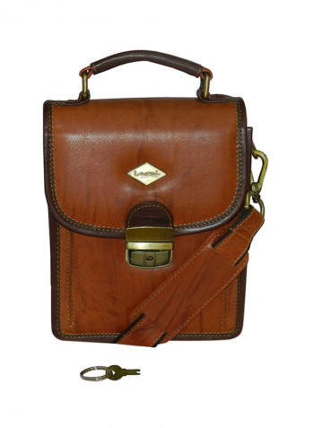 Genuine Leather Designer Crossbody Bag Tan