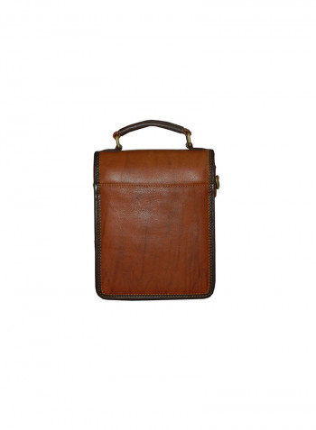 Genuine Leather Designer Crossbody Bag Tan