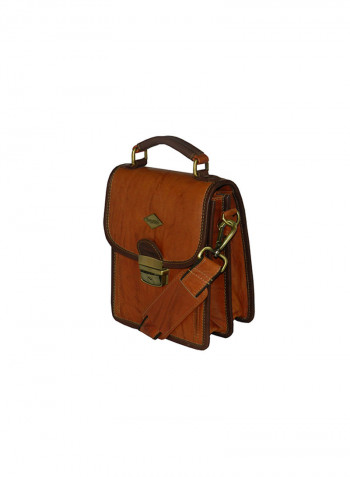 Genuine Leather Designer Crossbody Bag Tan