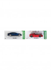 2-Piece Tesla Roadster And Tesla Model S Diecast Vehicles