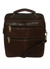 Genuine Leather Designer Crossbody Bag Dark Brown