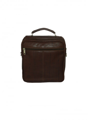 Genuine Leather Designer Crossbody Bag Dark Brown