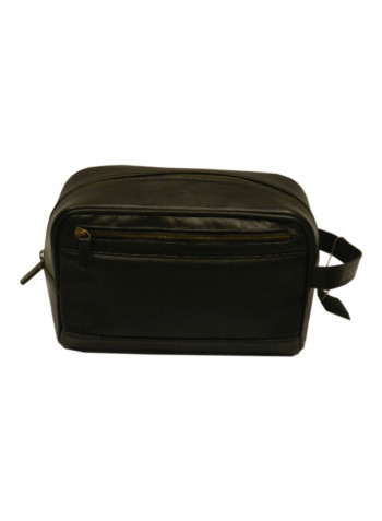 Leather Toiletry Bag Black