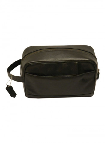 Leather Toiletry Bag Black