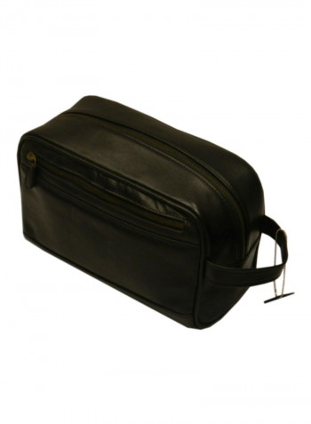Leather Toiletry Bag Black